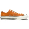 1970s OrangeBitte Retro Turn Fur Low Top Sapatos de lona elegantes Laranja