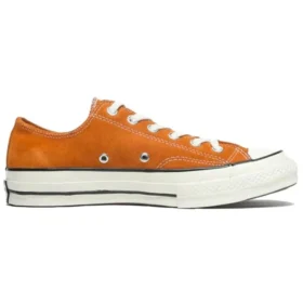 1970s OrangeBitte Retro Turn Fur Low Top Sapatos de lona elegantes Laranja