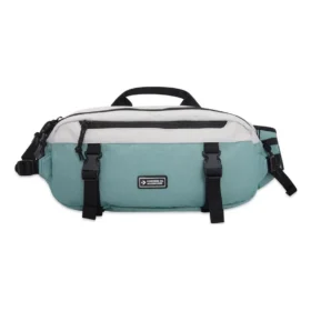 Bolsa de cintura utilitária “Azul-petróleo Branco”