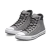 Bota de cano alto Chuck Taylor All Star em couro PC cinzenta “Gray White”