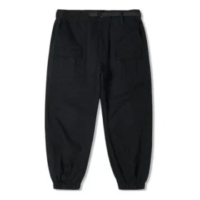 Calças casuais Converse para homem, de cor sólida, com cadarços, pretas