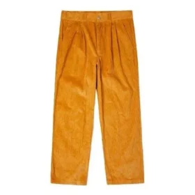 Calças Chino de Veludo Cotelê com Pregas Duplas Tamanhos Asiáticos “Laranja” Calças Chino de Veludo Cotelê com Pregas Duplas Tamanhos Asiáticos “Laranja”