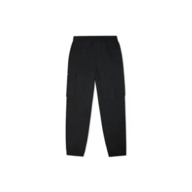 Calças compridas desportivas de treino casuais com vários bolsos em tecido de carga, preto escuro Calças compridas desportivas de treino casuais com vários bolsos em tecido de carga, preto escuro
