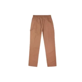 Calças compridas masculinas Converse com logótipo, cor sólida, corte reto, estilo casual e cintura elástica – Castanho