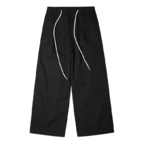 Calças de tecido de perna larga sazonais Tamanhos asiáticos “Preto”