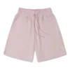 Calções com cordão e bordado floral Tamanhos asiáticos “Pink”