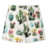 Calções de Resort com Estampado Vegetal Tamanhos Asiáticos “Desert Sand Cactus Multi”