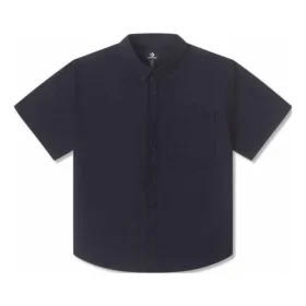 Camisa básica de manga curta em tecido Tamanhos asiáticos “Preto”