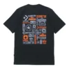 Camisa casual de manga curta com logótipo Converse para homem, preta