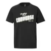 Camisa casual de manga curta Converse para homem com impressão de letras soltas, preta
