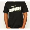 Camisa casual de manga curta Converse para homem com impressão de letras soltas, preta
