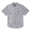 Camisa de botões com riscas e tecido de carpinteiro Tamanhos asiáticos “Cinza”