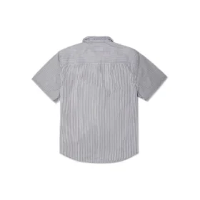 Camisa de botões com riscas e tecido de carpinteiro Tamanhos asiáticos “Cinza”