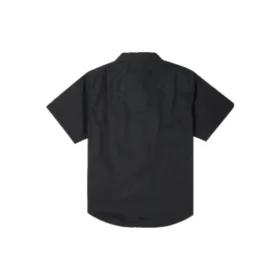 Camisa de botões em tecido liso estilo carpinteiro, tamanhos asiáticos, “Preto”