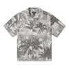 Camisa de botões Resort Palm Trees Tamanhos asiáticos “Black Palm”