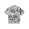 Camisa de botões Resort Palm Trees Tamanhos asiáticos “Black Palm”