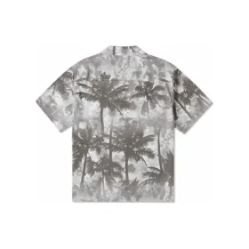 Camisa de botões Resort Palm Trees Tamanhos asiáticos “Black Palm”