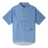 Camisa de Chambray Elevada Tamanhos Asiáticos “Azul Índigo”