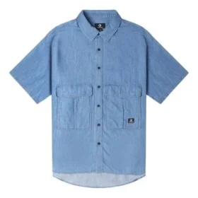 Camisa de Chambray Elevada Tamanhos Asiáticos “Azul Índigo”