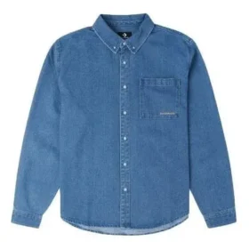 Camisa de ganga de manga comprida Oxford Tamanhos asiáticos “Azul índigo”