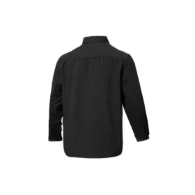 Camisa de manga comprida em sarja com botões – Tamanhos asiáticos “Preto”