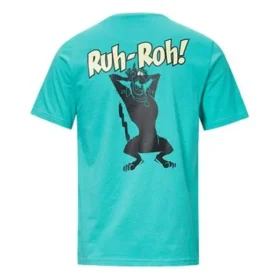 Camisa de manga curta azul Converse x Scooby Doo Crossover Cartoon para homem