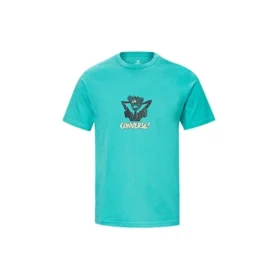 Camisa de manga curta azul Converse x Scooby Doo Crossover Cartoon para homem