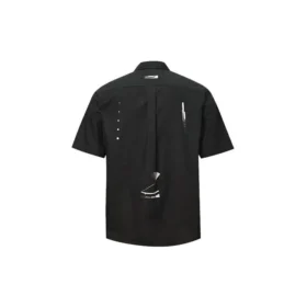 Camisa de manga curta com bolsos Tamanhos asiáticos “Preto”