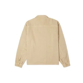 Camisa de trabalho em lona lavada com fecho completo Tamanhos asiáticos “Nomad Khaki”