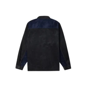 Camisa de veludo cotelê com blocos de cor Tamanhos asiáticos “Navy Black”