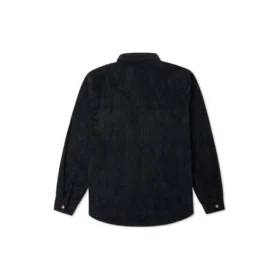 Camisa de veludo cotelê com botões Tamanhos asiáticos “Preto”