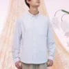 Camisa Oxford às riscas Tamanhos asiáticos “Vapor Violet”