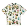 Camisa Resort com Estampado Vegetal Tamanhos Asiáticos “Desert Sand Cactus Multi”