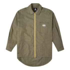 Camisa Tecida Oversized com Bolsos Tamanhos Asiáticos “Verde Azeitona”