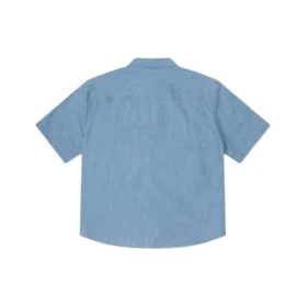 Camisa utilitária com logótipo em ganga Tamanhos asiáticos “LT Retro Blue”