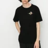Camiseta casual desportiva de manga curta Converse para homem, com padrão, preta