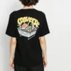 Camiseta casual desportiva de manga curta Converse para homem, com padrão, preta