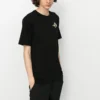 Camiseta casual desportiva de manga curta Converse para homem, com padrão, preta