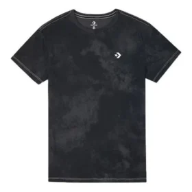 Camiseta casual retro desbotada de manga curta preta