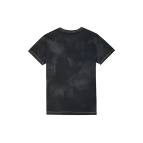 Camiseta casual retro desbotada de manga curta preta