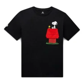 Camiseta com bolso Converse x Peanuts Tamanhos asiáticos “Black”