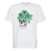 Camiseta com óculos de sol e flores em caveiras Tamanhos asiáticos “White”