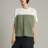 Camiseta com estampa gráfica Shapes Triangle Raglan Tamanhos asiáticos “Egret”