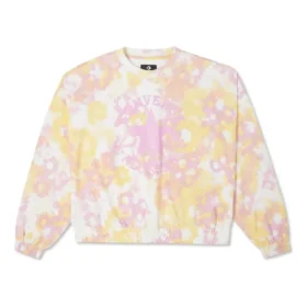 Camiseta de algodão com estampa floral desbotada e gola redonda Tamanhos asiáticos “Rosa” Camiseta de algodão com estampa floral desbotada e gola redonda Tamanhos asiáticos “Rosa”