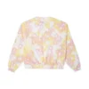 Camiseta de algodão com estampa floral desbotada e gola redonda Tamanhos asiáticos “Rosa”