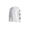 Camiseta de manga comprida com logótipo aplicado para homem, branca