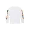 Camiseta de manga comprida com logótipo aplicado para homem, branca
