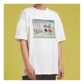 Camiseta de manga curta branca com estampado da série Flame da Converse para homem