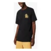 Camiseta de manga curta com apliques para homem, preta