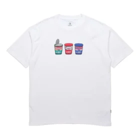 Camiseta de manga curta com apliques Pics Unissexo Branca